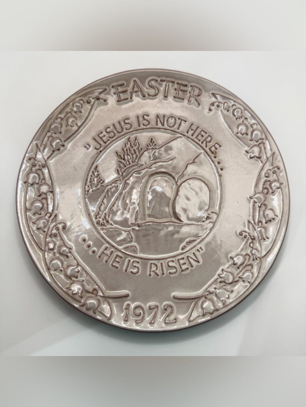 Vintage 1972 Frankoma Easter Plate Oral Roberts Jesus He Is Risen J.F.